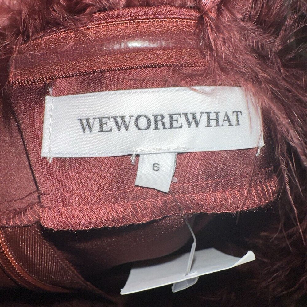 we wore what faux‎ fur strapless satin dress Size 6 - Picture 9 of 9